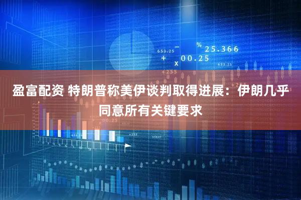 盈富配资 特朗普称美伊谈判取得进展：伊朗几乎同意所有关键要求